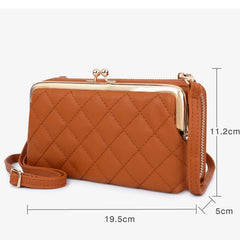 Women Leather Shoulder Bag Large Capacity Multifunction Phone Purse