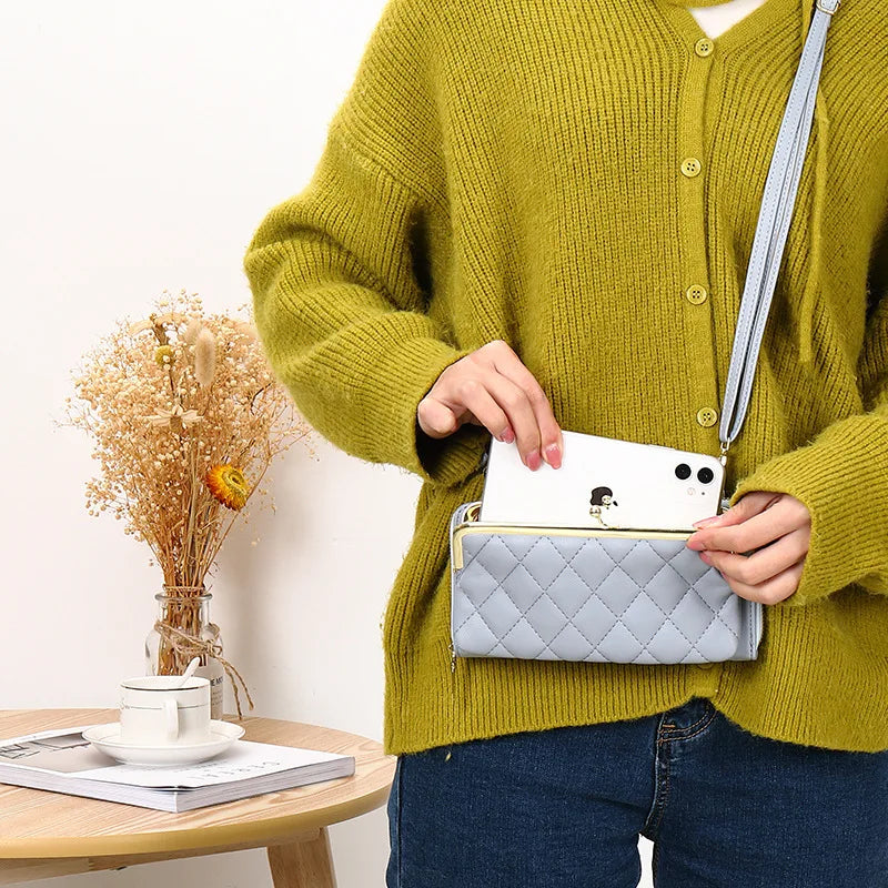 Women Leather Shoulder Bag Large Capacity Multifunction Phone Purse Messenger Wa