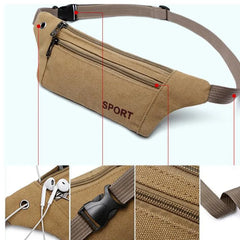 Unisex Durable Waist Bag Canvas Hip Bag Pouch