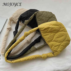 Women Messenger Bag Autumn Winter Female Down Bag Solid Large Capacity