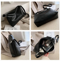 Women Messenger Bag Large Capacity Casual Tote Soft PU Leather Handbag