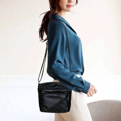Women Messenger Bag PU Leather Soft Handle Casual Ladies Solid Small