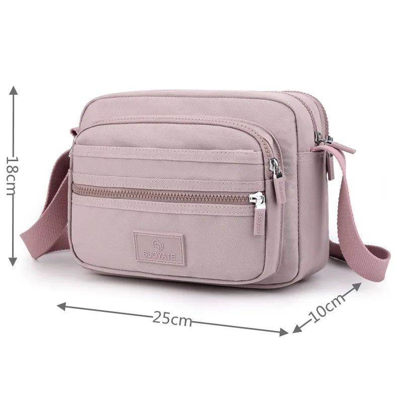 Waterproof Nylon Messenger Bag Crossbody Handbag Travel Purse