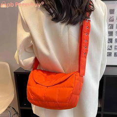Quilted Cotton Shoulder Tote Bag with Flap Pocket