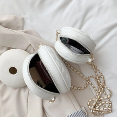 Women Messenger Bags Round bag Girls Crossbody Bag Chains Shoulder Bag