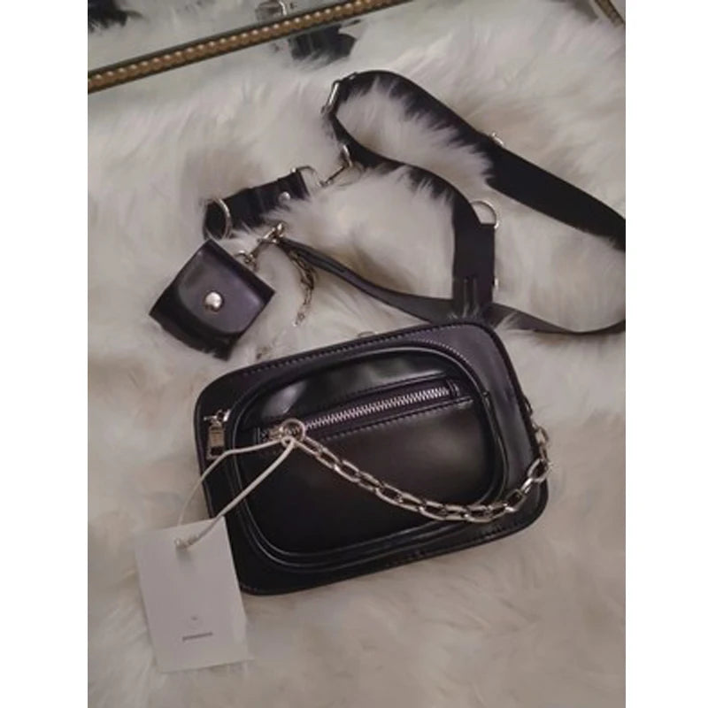 Women Messenger Belt Bag Pack leather Waist Bags Girl Travel