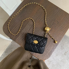 Women Metal Chain Mini Bag Waist Bag Dress Jeans Decorative Accessory