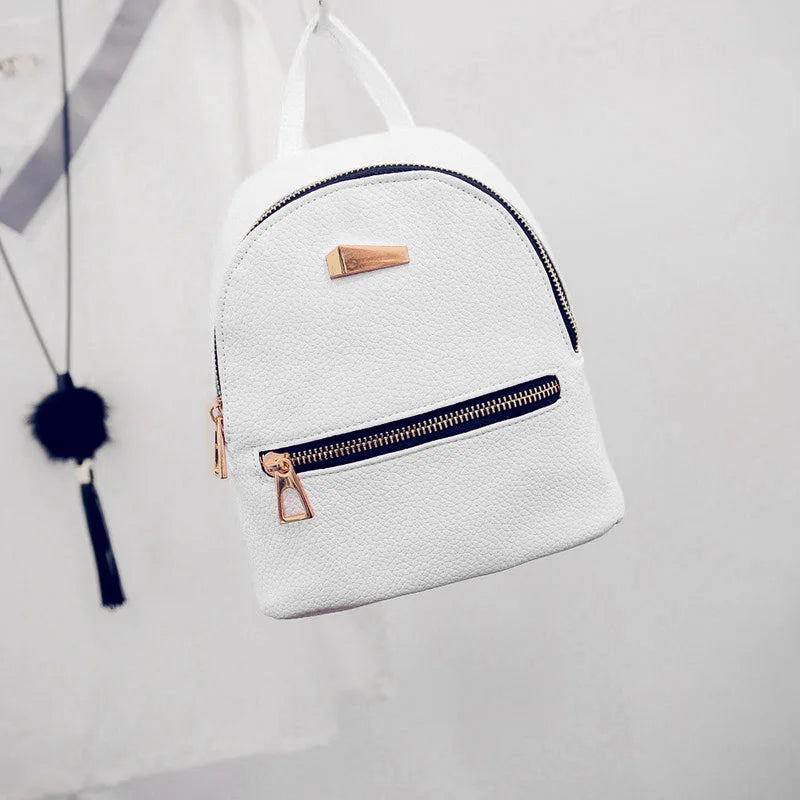Women Mini Backpack PU Leather School Rucksack NIN668