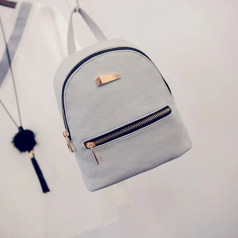 Women Mini Backpack PU Leather College Shoulder Satchel School Rucksack