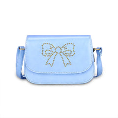 Women Mini Messenger Bag PU Leather Shoulder Bag Femme Bowknot Solid Ladies