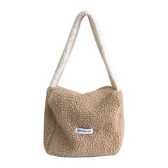 Winter Plush Mini Shoulder Bag - Fluffy Tote Handbag