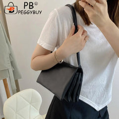Women Soft PU Leather Shoulder Bag Solid Street Travel Zipper Handbags