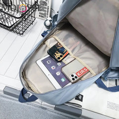 Women Nylon Backpack Portable Travel Waterproof Teenager Schoolbag