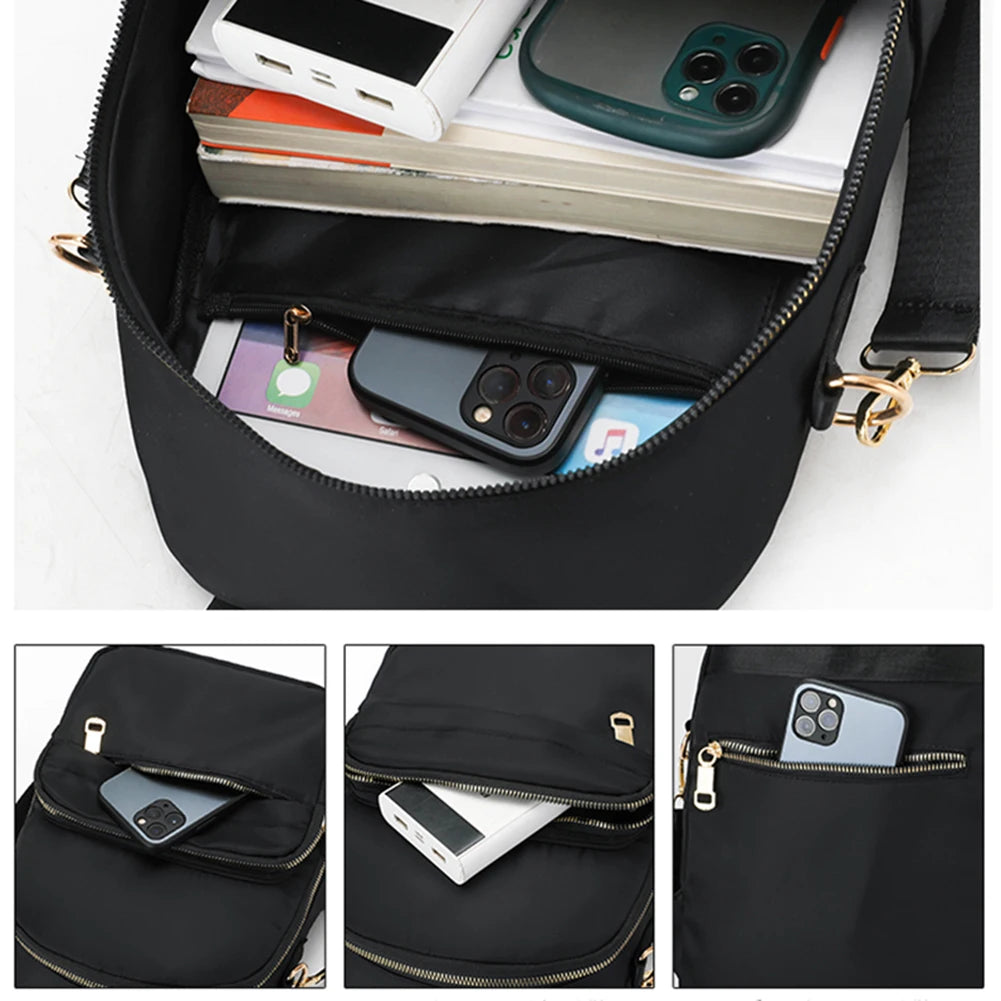 Women Nylon School Bag Lady Large Capacity Travel Handbags