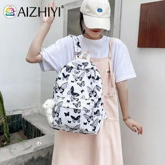 Women Oxford Cloth School Bag Casual Knapsack Preppy Style