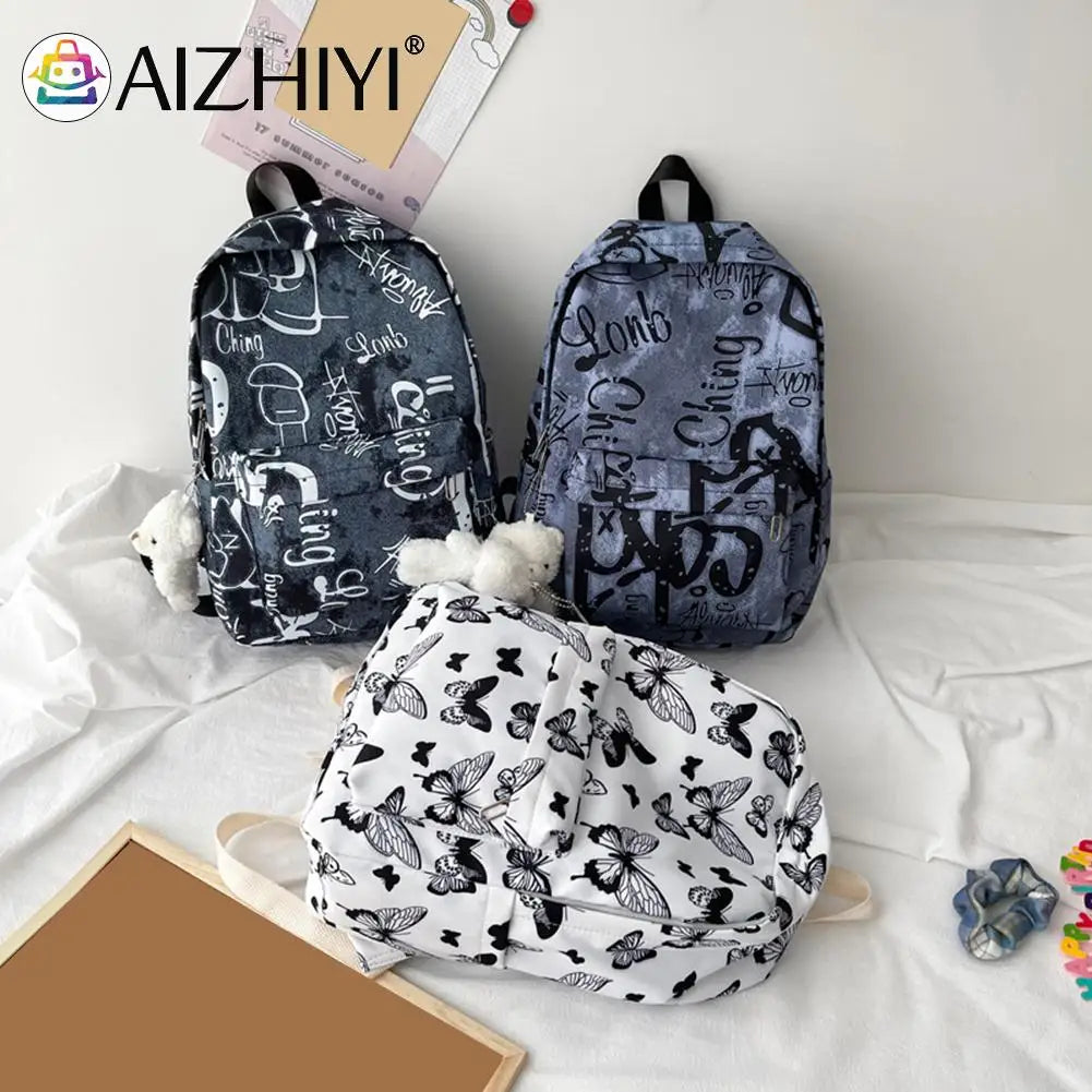 Women Oxford Cloth School Bag Casual Knapsack Preppy Style