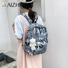 Women Oxford Cloth School Bag Casual Knapsack Preppy Style