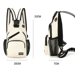 Women Oxford Cloth Crossbody Chest Bag Large Backpack