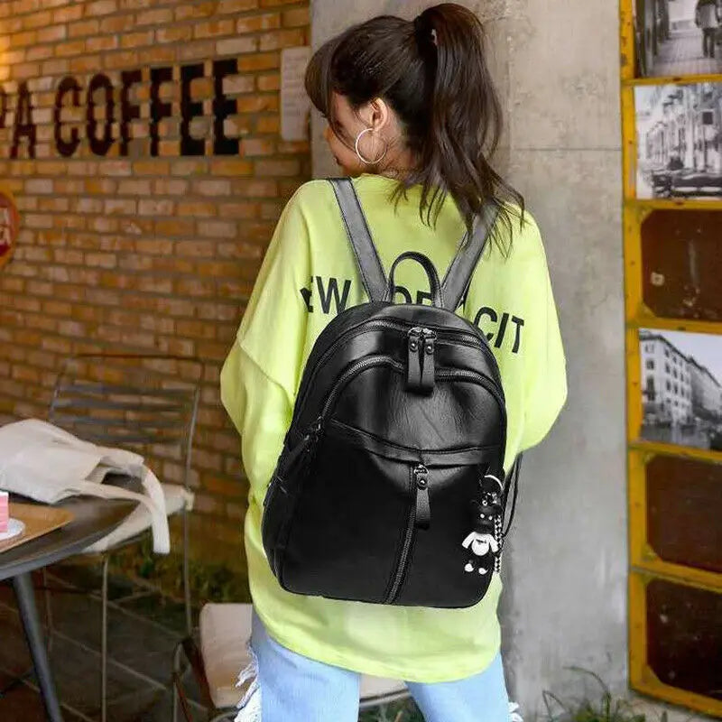 Women PU Leather Backpack Bag Purses Cross Shoulder Travel