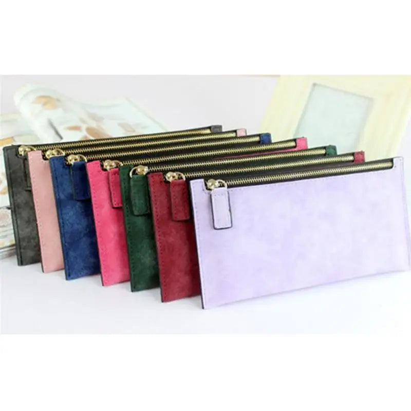 Women PU Leather Long Purse Clutch Zipper Business Wallet