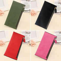 Women PU Leather Long Purse Clutch Zipper Business Wallet