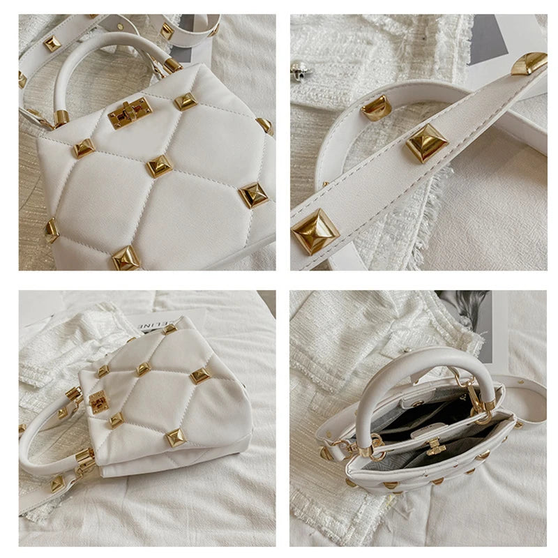 Women Rivet Studded Shoulder Bag Crossbody Bag Tote Bags