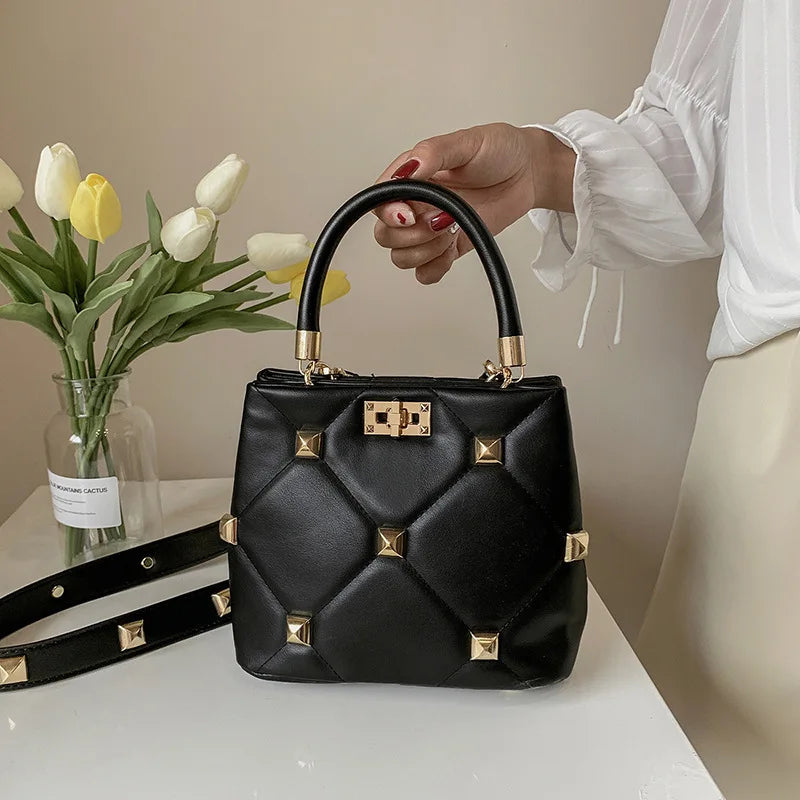 Women Rivet Studded Shoulder Bag Crossbody Bag Tote Bags
