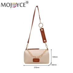 Women PU Leather Shouder Underarm Bags with Metal Chain