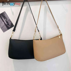 Women PU Leather Shoulder Bag Casual Solid Small Armpit Underarm Bag Purse