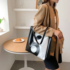 Women PU Leather Shoulder Bag Crossbody Bag Portable Pattern Tai Chi Messenger H