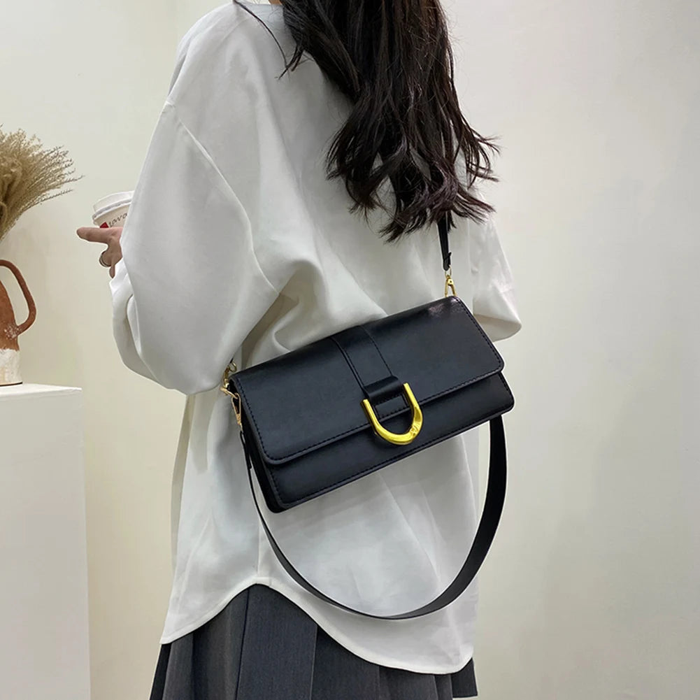 Vintage PU Leather Shoulder Bag Crossbody Handbag