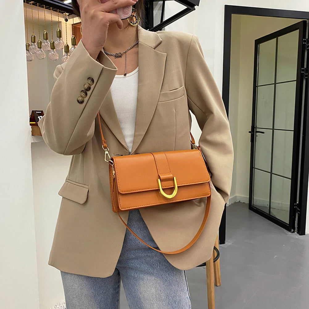 Vintage PU Leather Shoulder Bag Crossbody Handbag