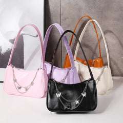 Women PU Leather Mini Purse Handbag Vintage Butterfly Chain Zipper