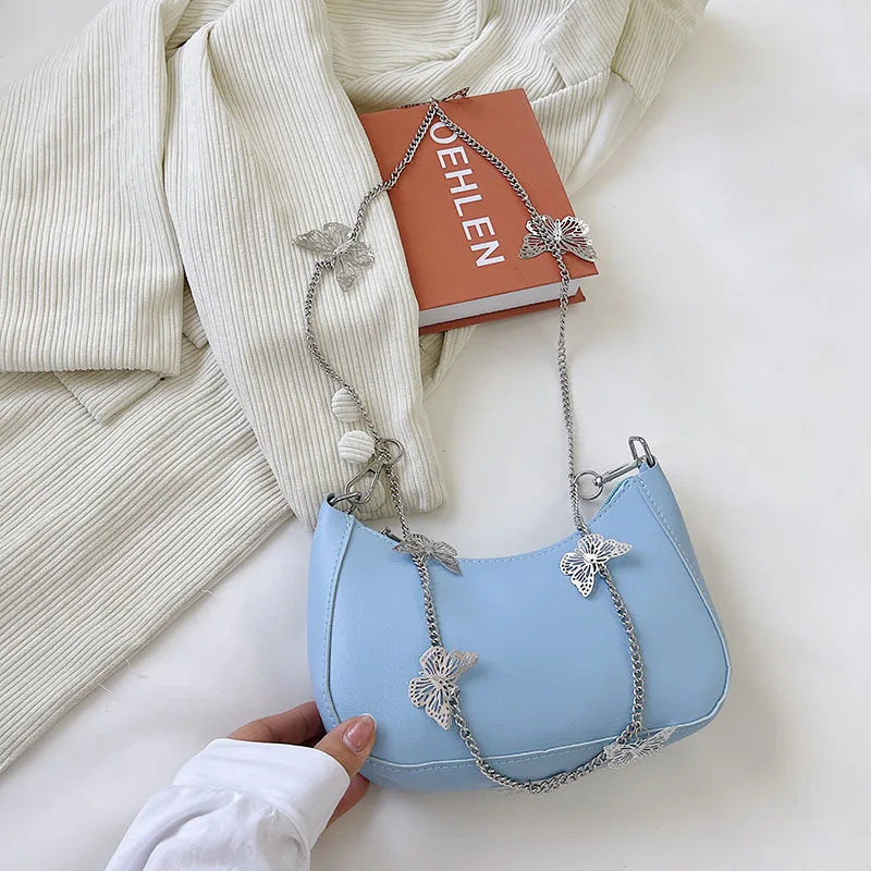 Vintage Butterfly Chain Shoulder Bag Mini Purse Handbag