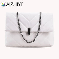 Women PU Messenger Bag Chain Flap Handbags Tote Casual Shopping