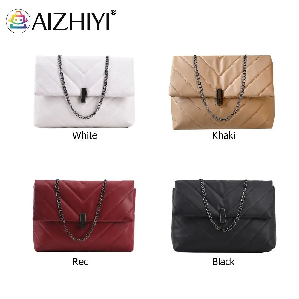 Women PU Messenger Bag Chain Flap Handbags Tote Casual Shopping