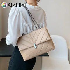 Women PU Messenger Bag Chain Flap Handbags Tote Casual Shopping