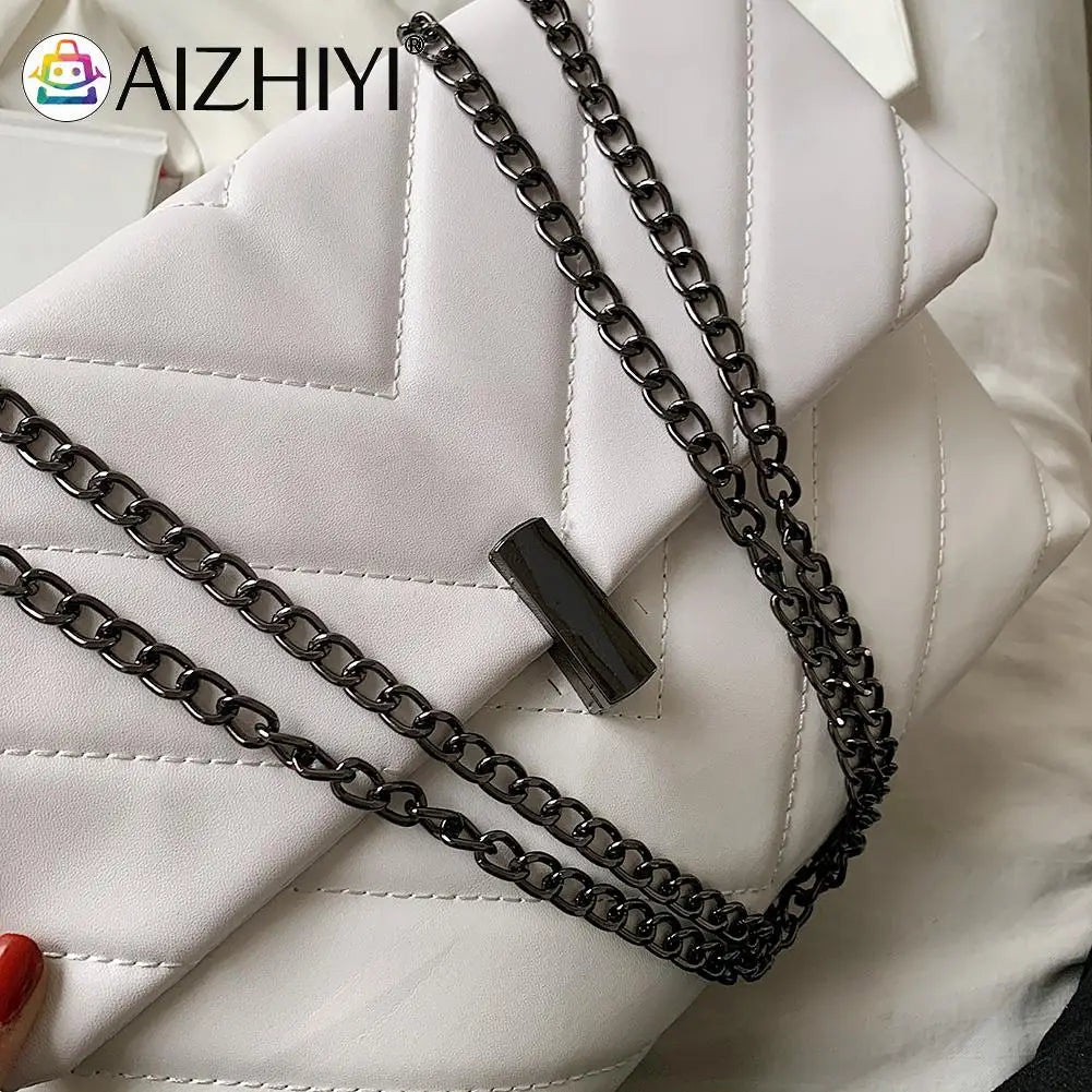 Women PU Messenger Bag Chain Flap Handbags Tote Casual Shopping