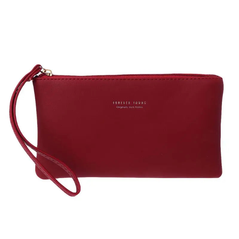 Women PU Purse Wristlet Zipper Wallet Bag Phone Key Case