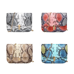 Snake Skin Shoulder Purse Satchel Women Handbags Small Square Bag