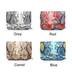 Snake Skin Shoulder Purse Satchel Women Handbags Small Square Bag