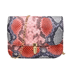 Snake Skin Shoulder Purse Satchel Women Handbags Small Square Bag