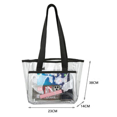 Women PVC Transparent Handbag Clear Shoulder Bags Summer Beach