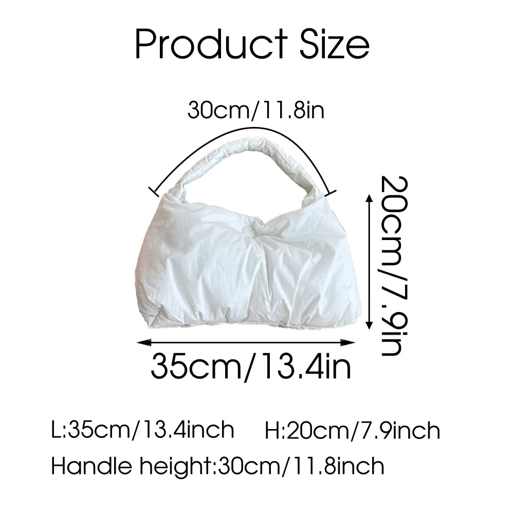 Women Padded Shoulder Bag Quilted Shopper Tote Winter Handbag