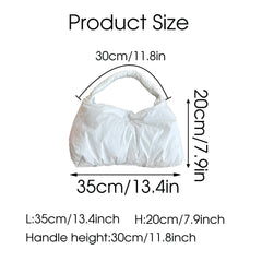 Women Padded Shoulder Bag Quilted Shopper Tote Winter Handbag