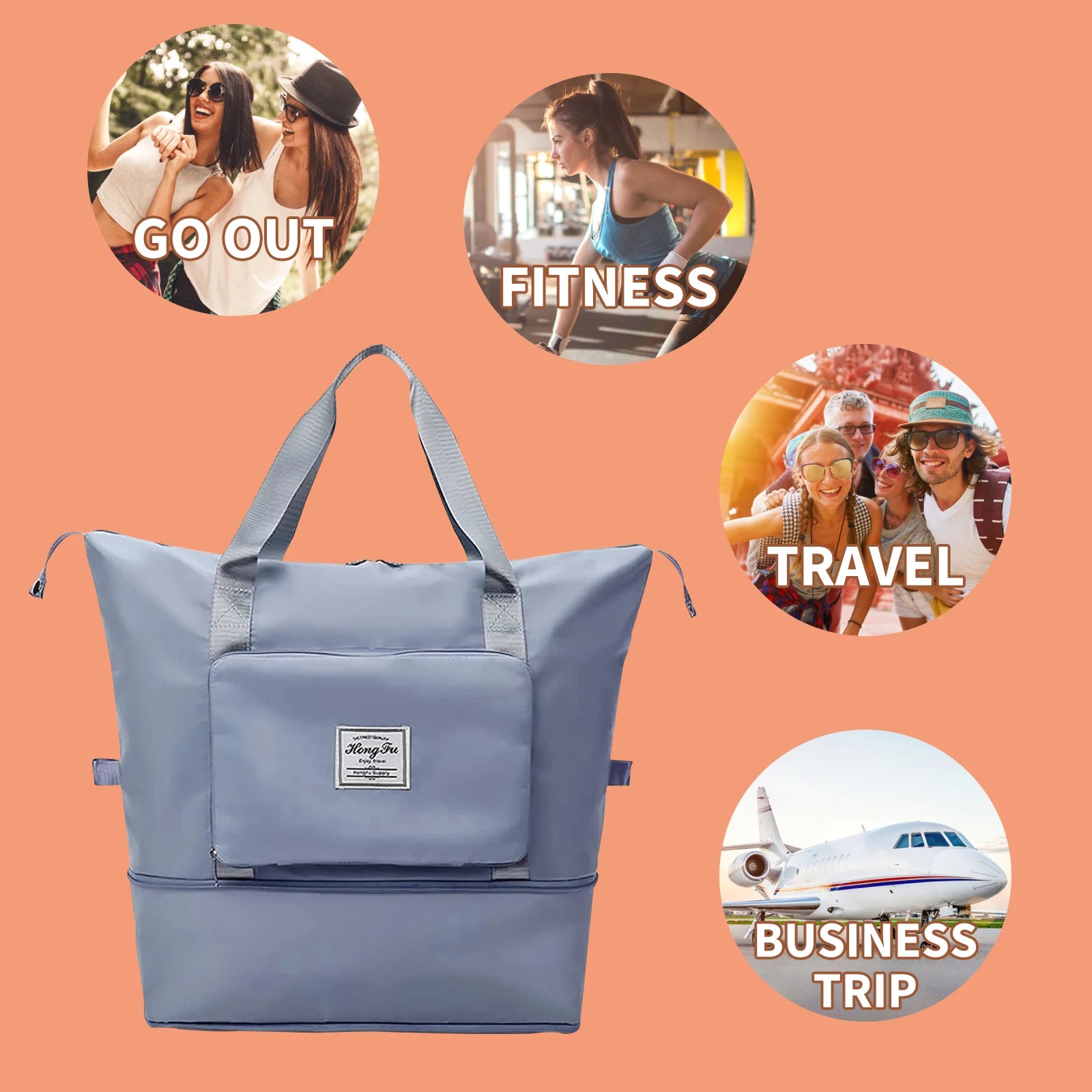 Women Patchwork Fitness Travel Shoulder Tote Bag Casual Ladies Handbags
