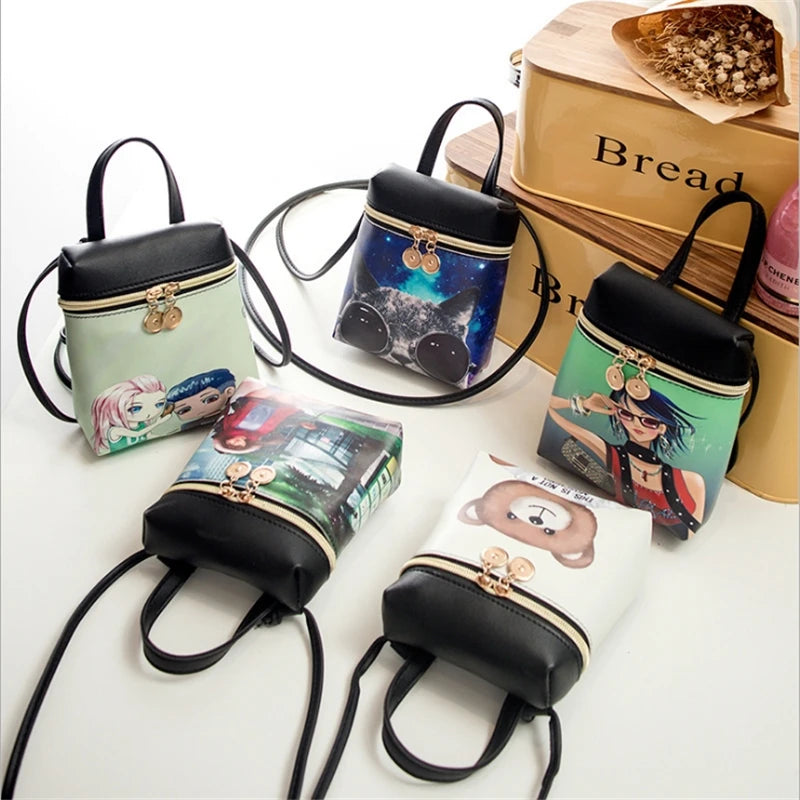 Women Phone Handbag Cartoon Female Messenger Shoulder Bags Crossbody