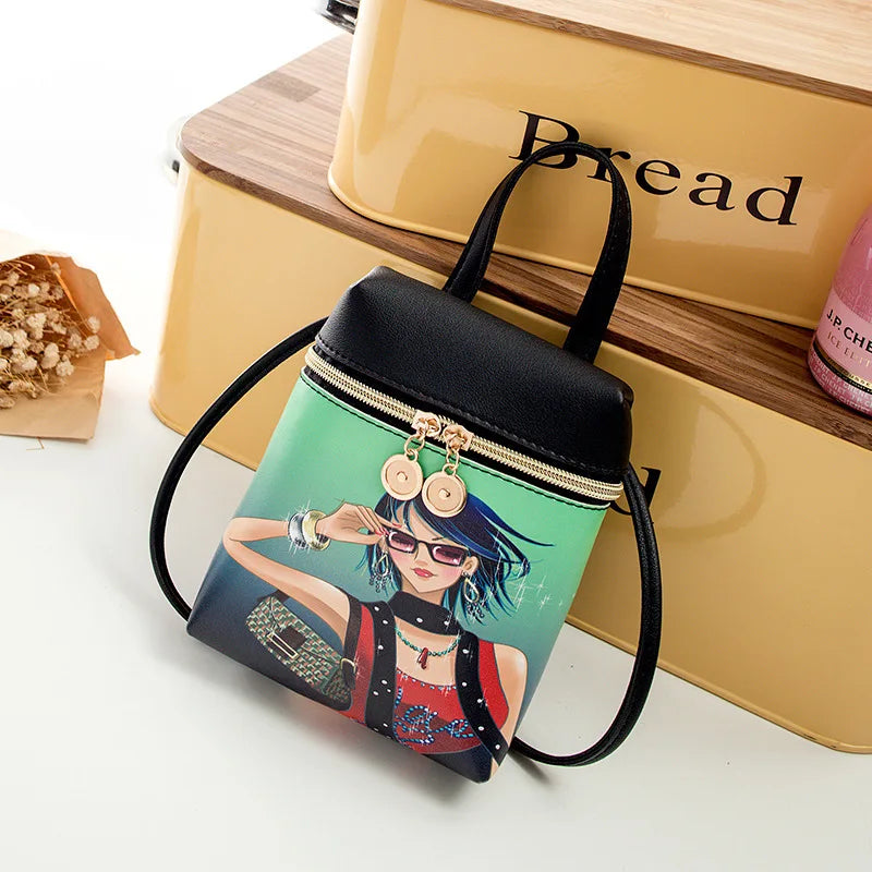 Women Phone Handbag Cartoon Female Messenger Shoulder Bags Crossbody