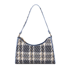 Women Plaid Zipper Handbags Small Shoulder Bag Female Contrast Messenger Bag