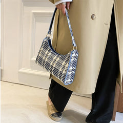 Women Plaid Zipper Handbags Small Shoulder Bag Female Contrast Messenger Bag